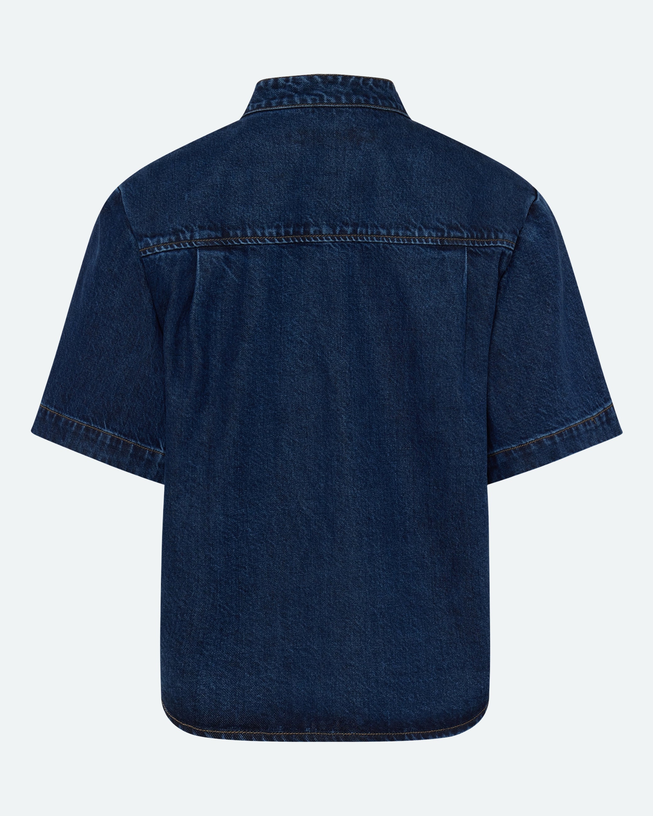 minimum female Alicia denim blend shirt 4181 Short Sleeved Shirt 1002 Medium Blue