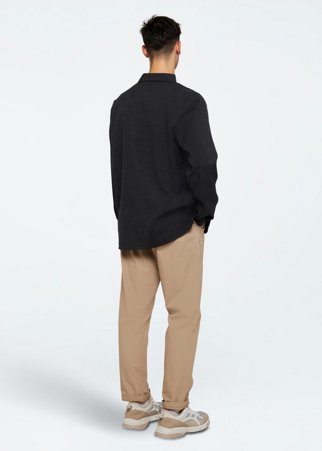 minimum male Garret shirt 3737 Long Sleeved Shirt 980M Dark Grey Melange