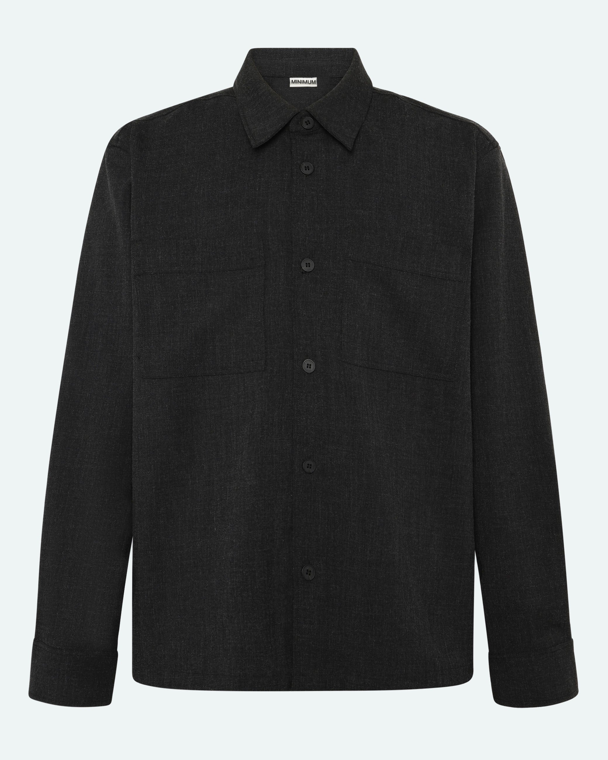 minimum male Garret shirt 3737 Long Sleeved Shirt 980M Dark Grey Melange