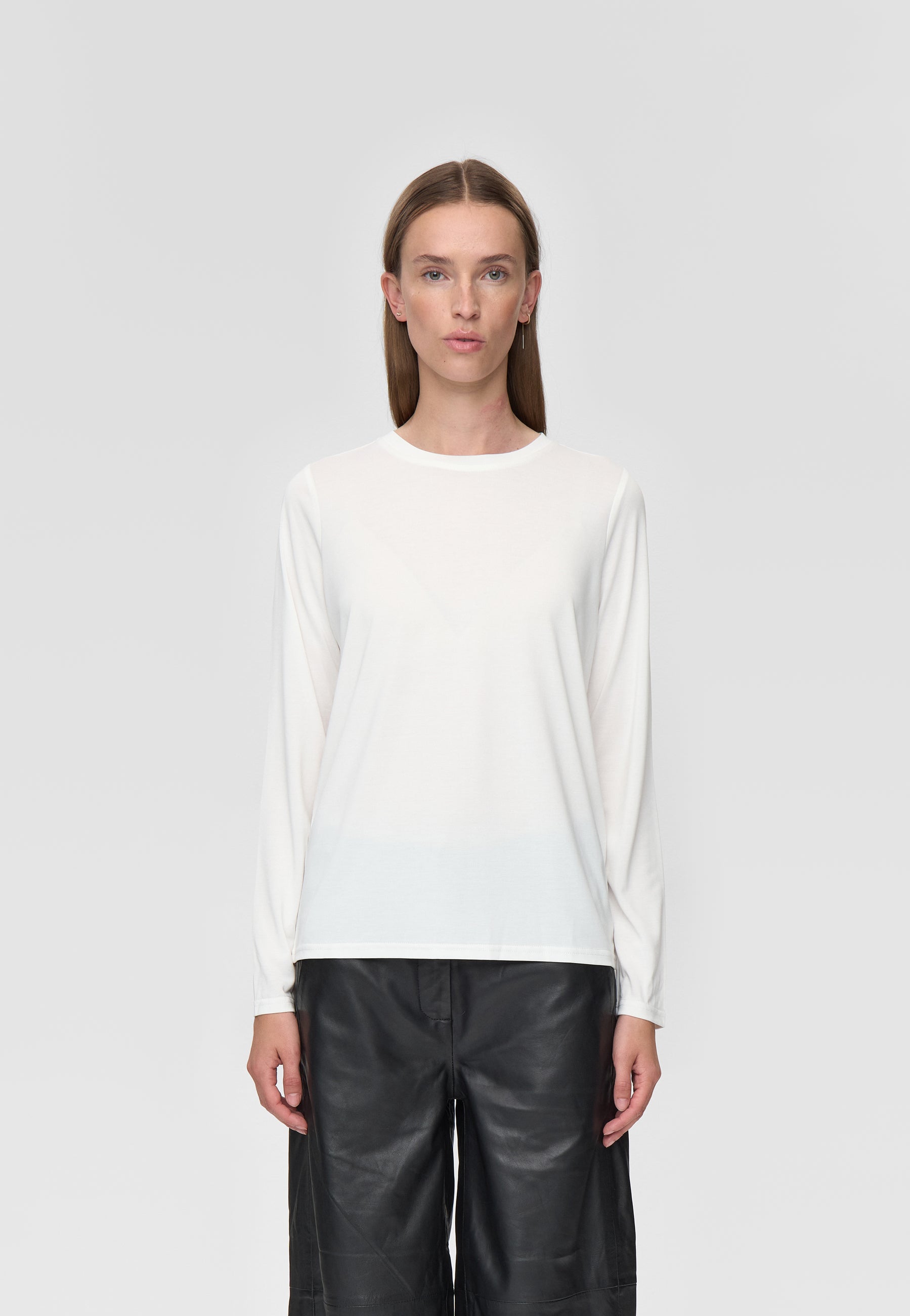 minimum female Margot Tee 0281 Long Sleeved T-shirt 009 Snow White
