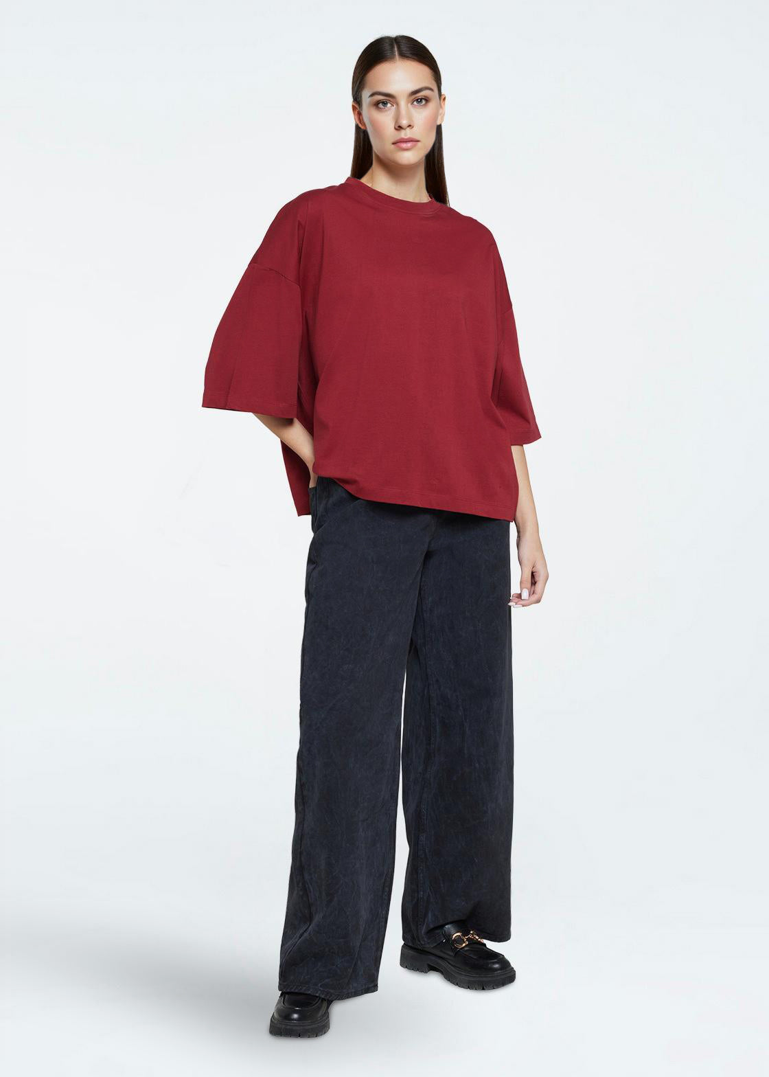 minimum female Mira t-shirt G029 GOTS Short Sleeved T-shirt 1534 Merlot