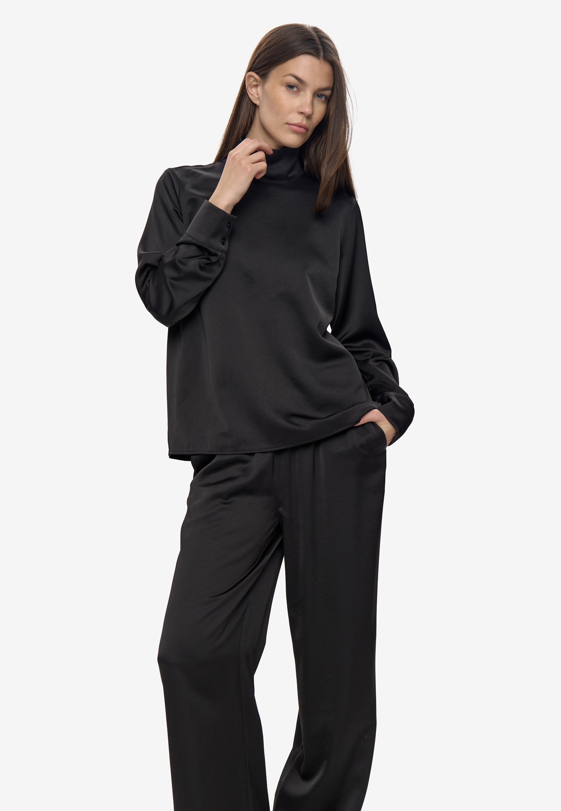 minimum female Paulina blouse 4482 Long Sleeved Blouse 999 Black