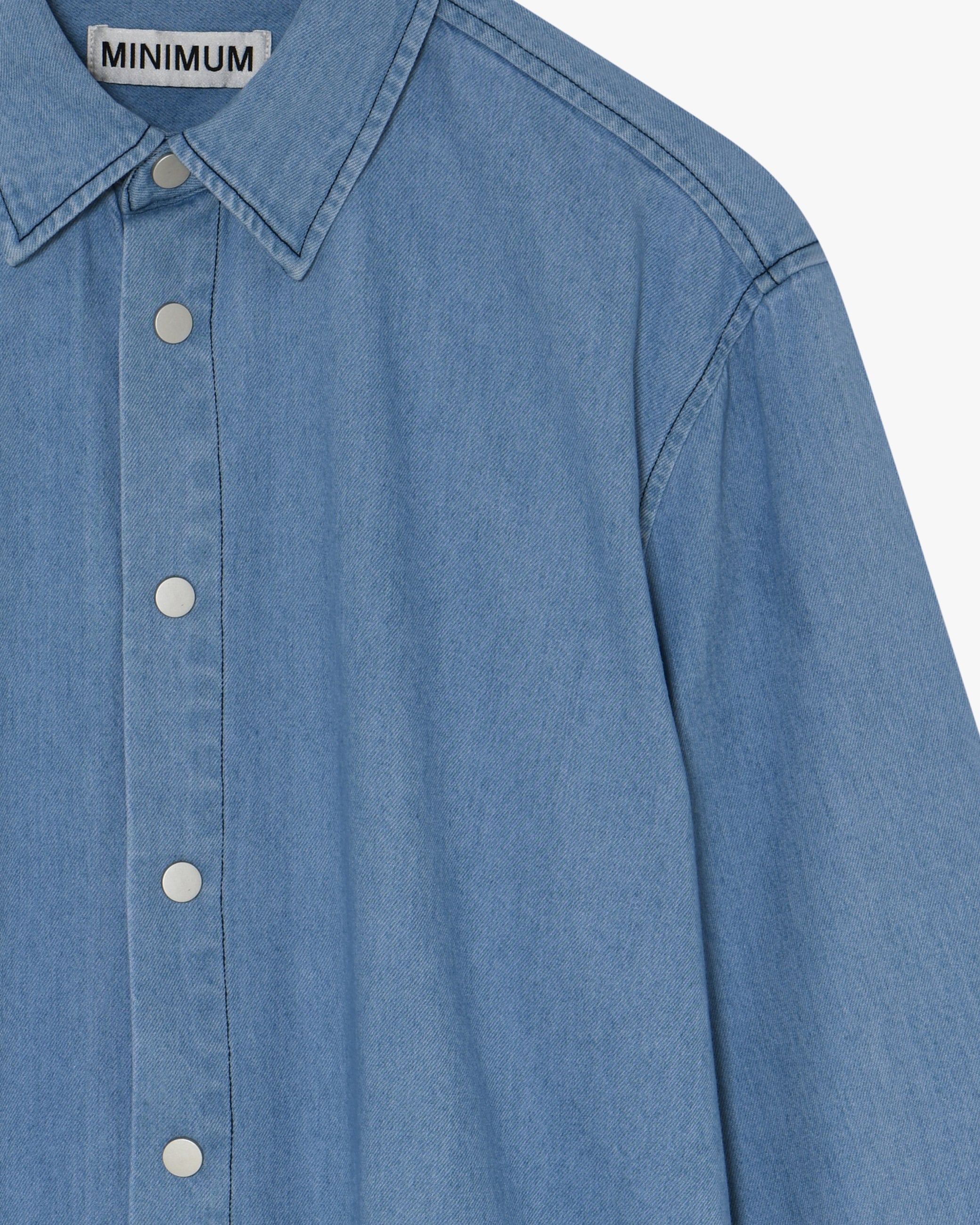 minimum male Randy Denim Shirt 4131 Long Sleeved Shirt 2340 Blue Ashes