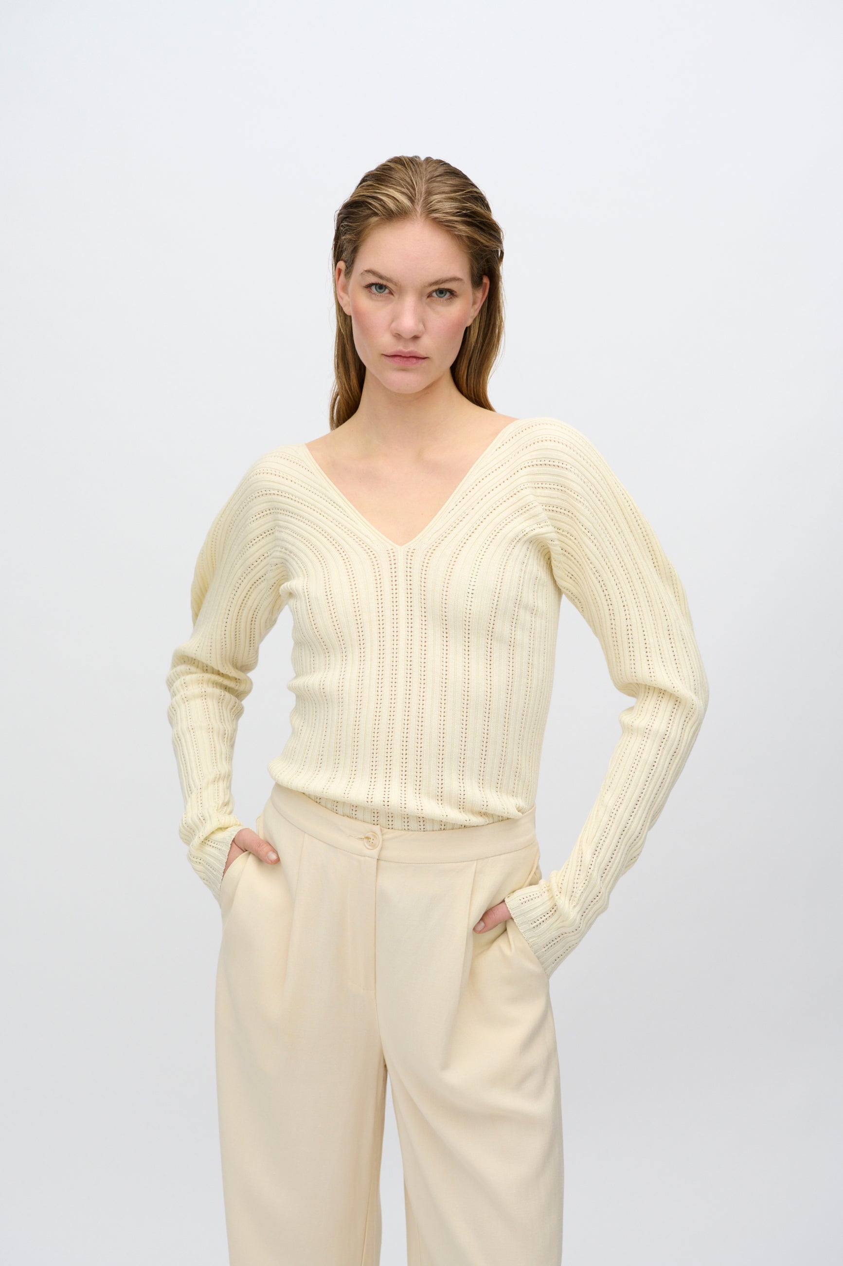 minimum female Sofia knit jumper 4268 Jumper 0011 Butter Cream