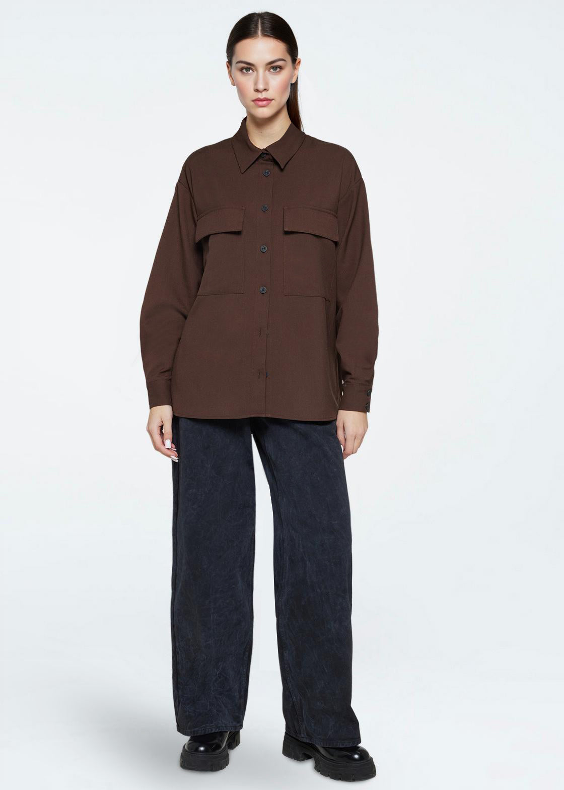 minimum female Astrids 3737 Shirt Long Sleeved Shirt 1619 Fudge