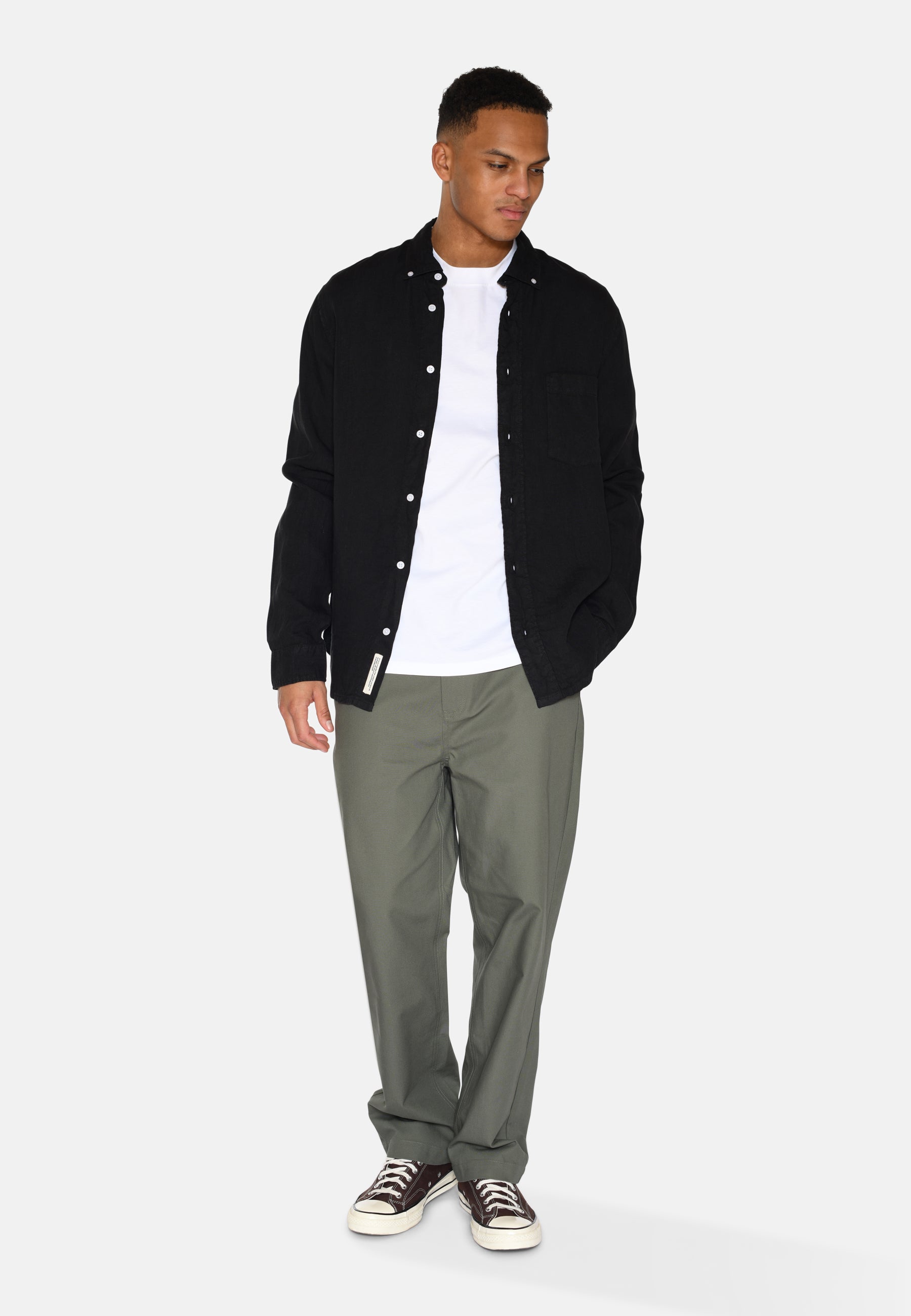 minimum male Colt long sleeved reg linen shirt 4115 Long Sleeved Shirt 4006 Caviar