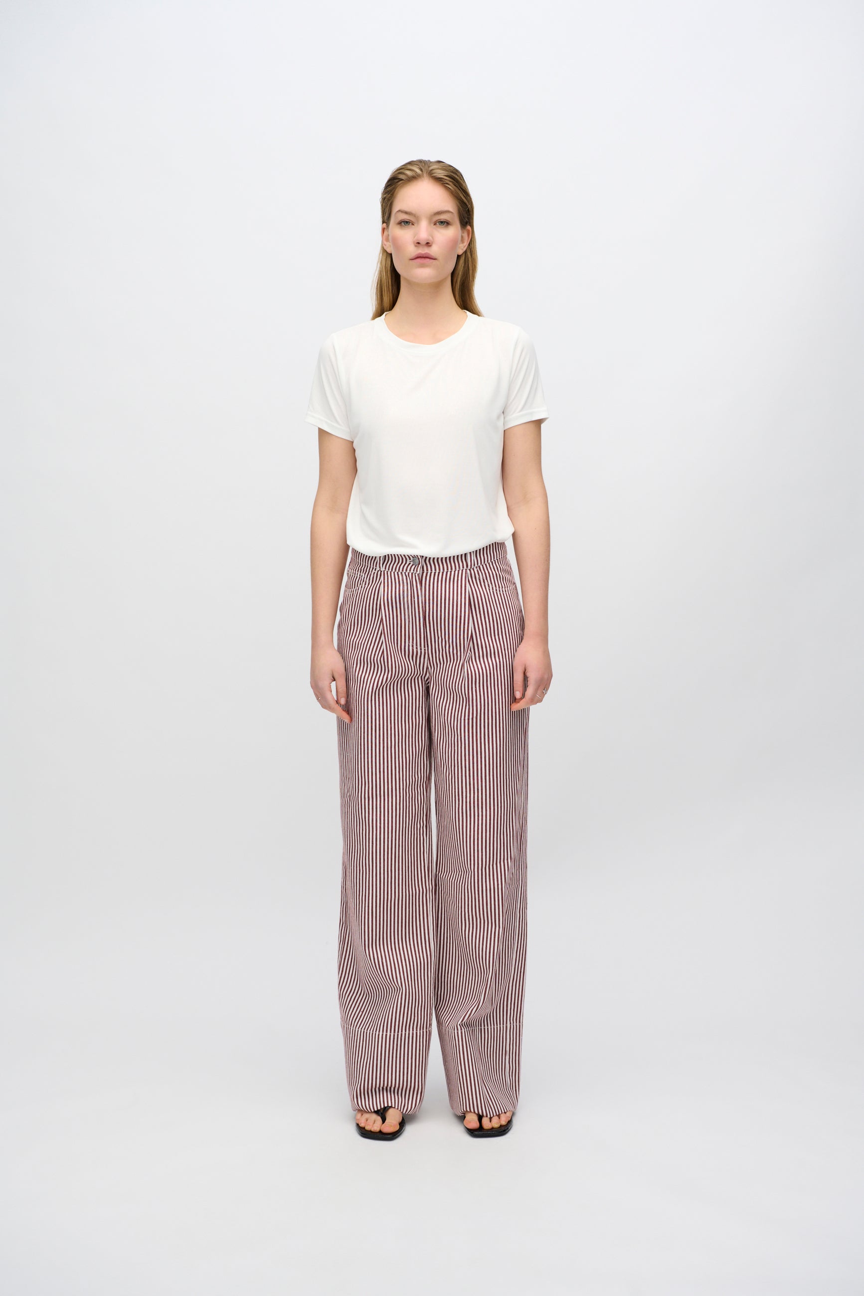 minimum female Elisa striped denim pants 4328 Straight Jeans 0608 Coco Milk
