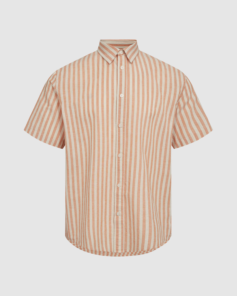 minimum male Eric 3070 Shirt Short Sleeved Shirt 1353 Apricot Orange