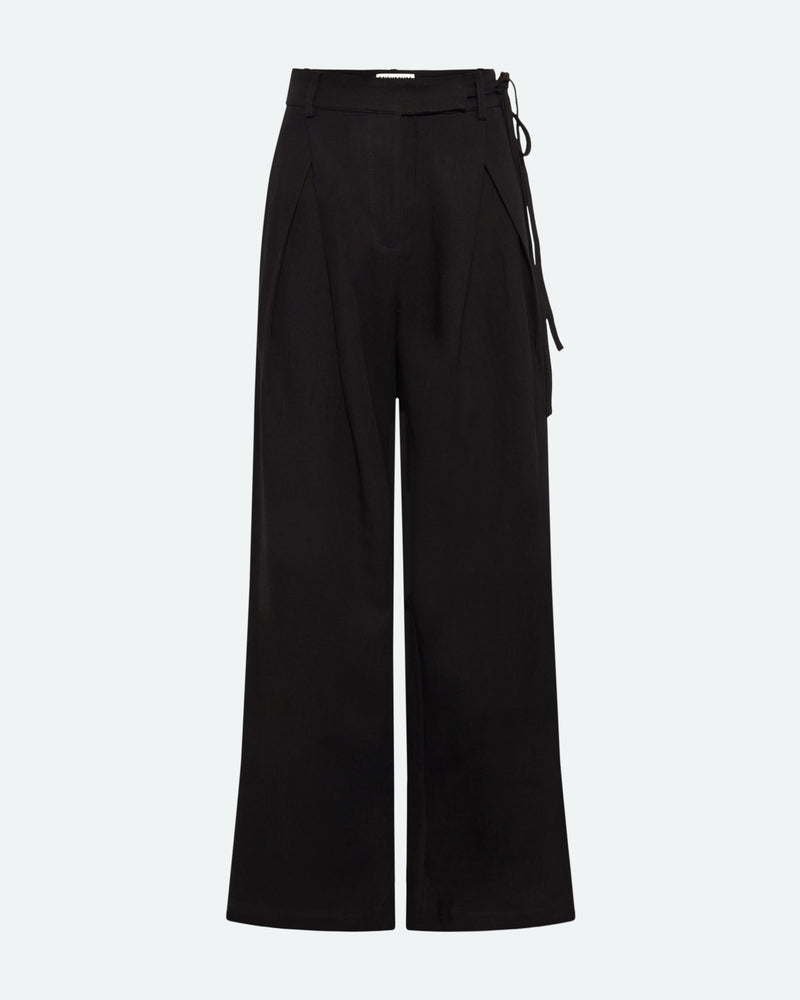 minimum female Gunli dressed pants with tie-detail 4191 Dressed Pants 999 Black