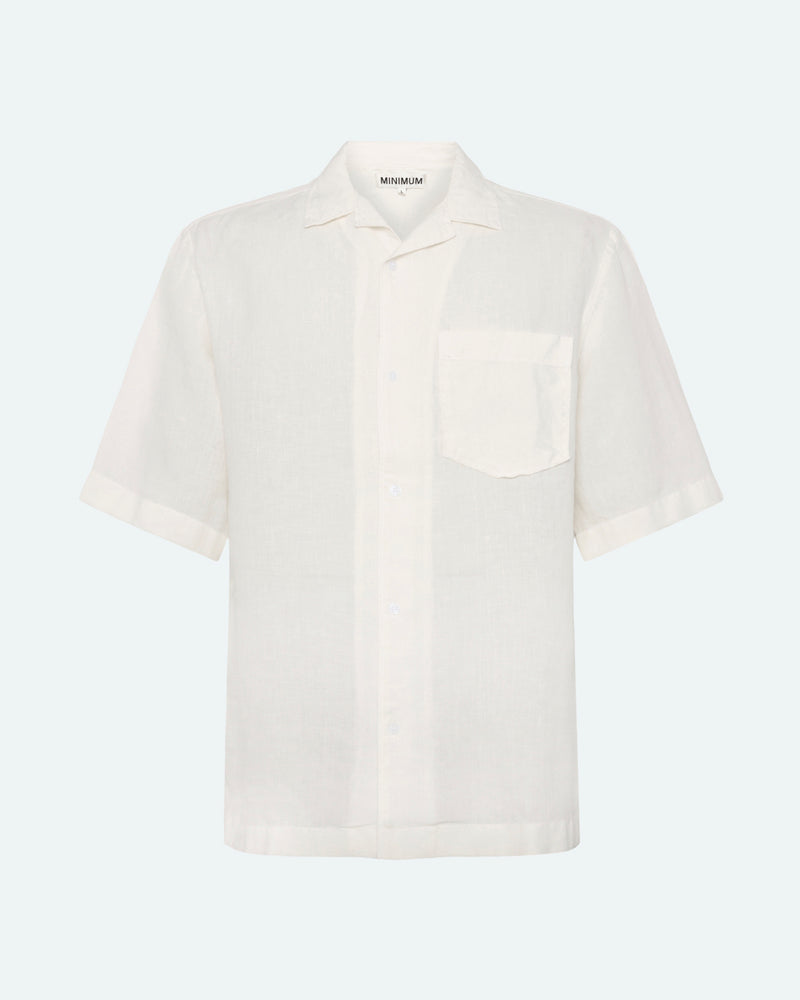 minimum male Hayden short sleeved linen shirt 4115 Short Sleeved Shirt 0608 Coco Milk