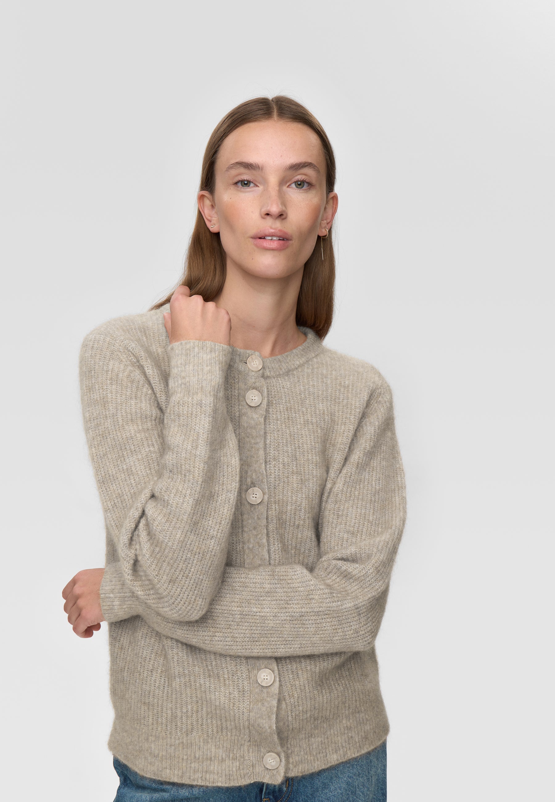 minimum female Kora cardigan 9965 Cardigan 058 Warm Sand