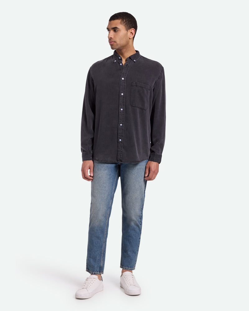 minimum male Pedro 3859 Shirt Long Sleeved Shirt 999 Black