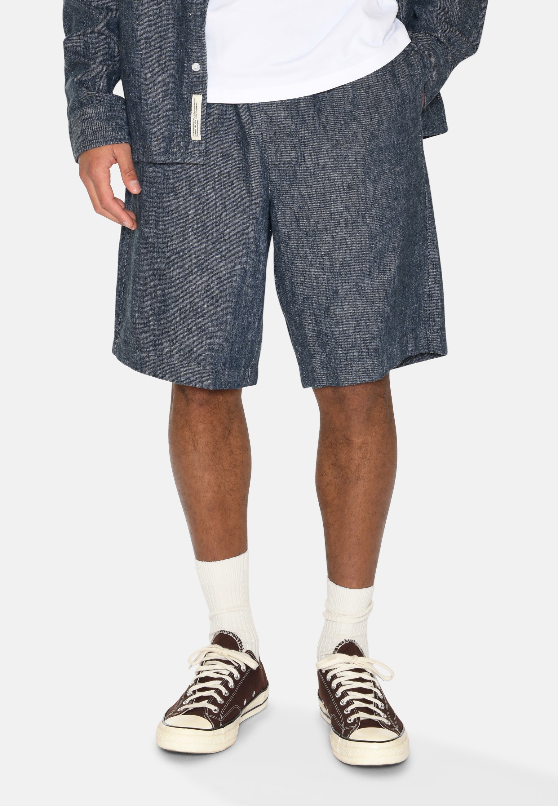 minimum male Raylan linen denim shorts 4128 Shorts 3922 Sky Captain