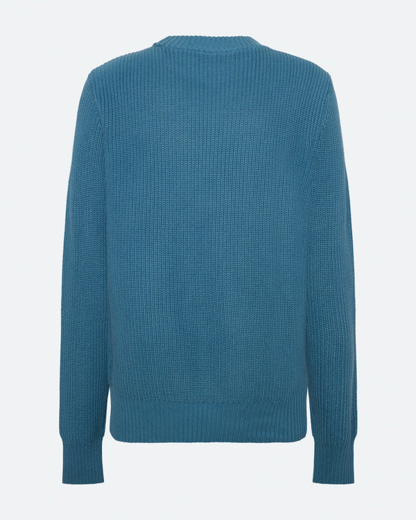 minimum male Rob basic knit sweater G006 GOTS Sweater 2340 Blue Ashes