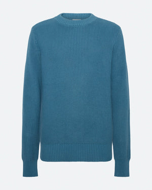 minimum male Rob basic knit sweater G006 GOTS Sweater 2340 Blue Ashes