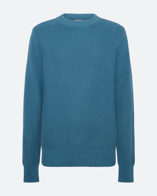 minimum male Rob basic knit sweater G006 GOTS Sweater 2340 Blue Ashes