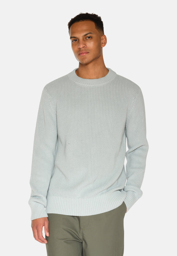 minimum male Rob basic knit sweater G006 GOTS Sweater 4706 Gray Mist