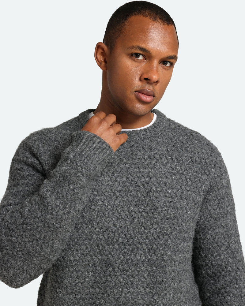 minimum male Saigon 3963 Knit Jumper 0203 Gray Pinstripe