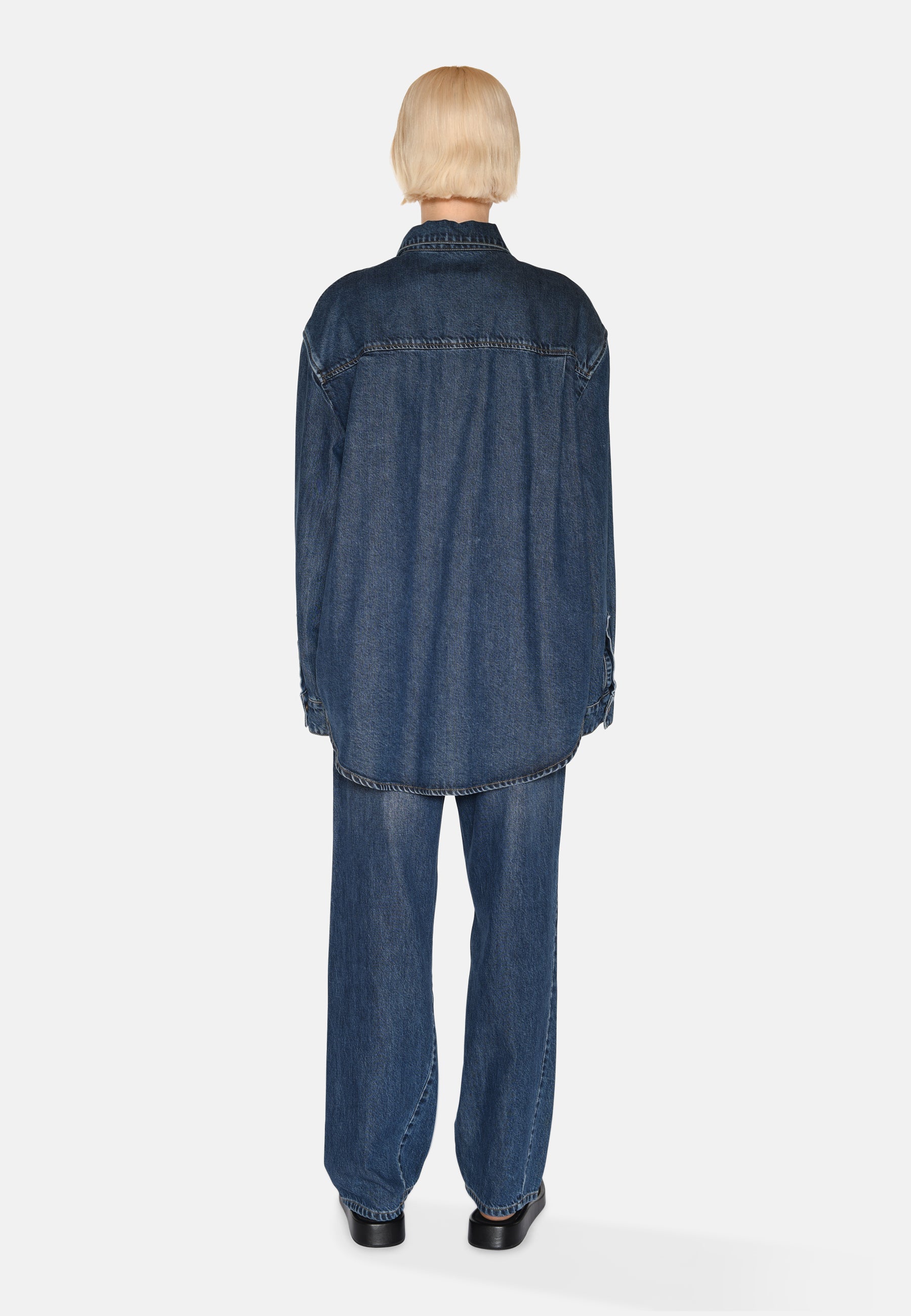 minimum female Siggas denim shirt 4181 Long Sleeved Shirt 1002 Medium Blue