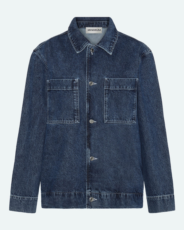 minimum male Trent Denim Jacket 4198 Jacket 2340 Blue Ashes